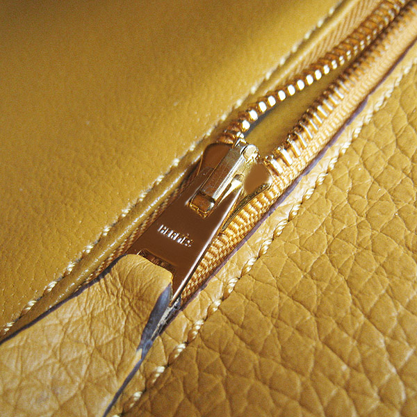 High Quality Hermes Kelly 35CM Togo Leather Bag Yellow 6308 - Click Image to Close